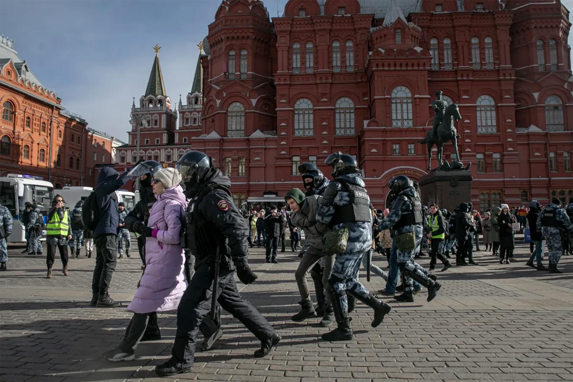 protestas contra la guerra a Ucrania en Rusia 1