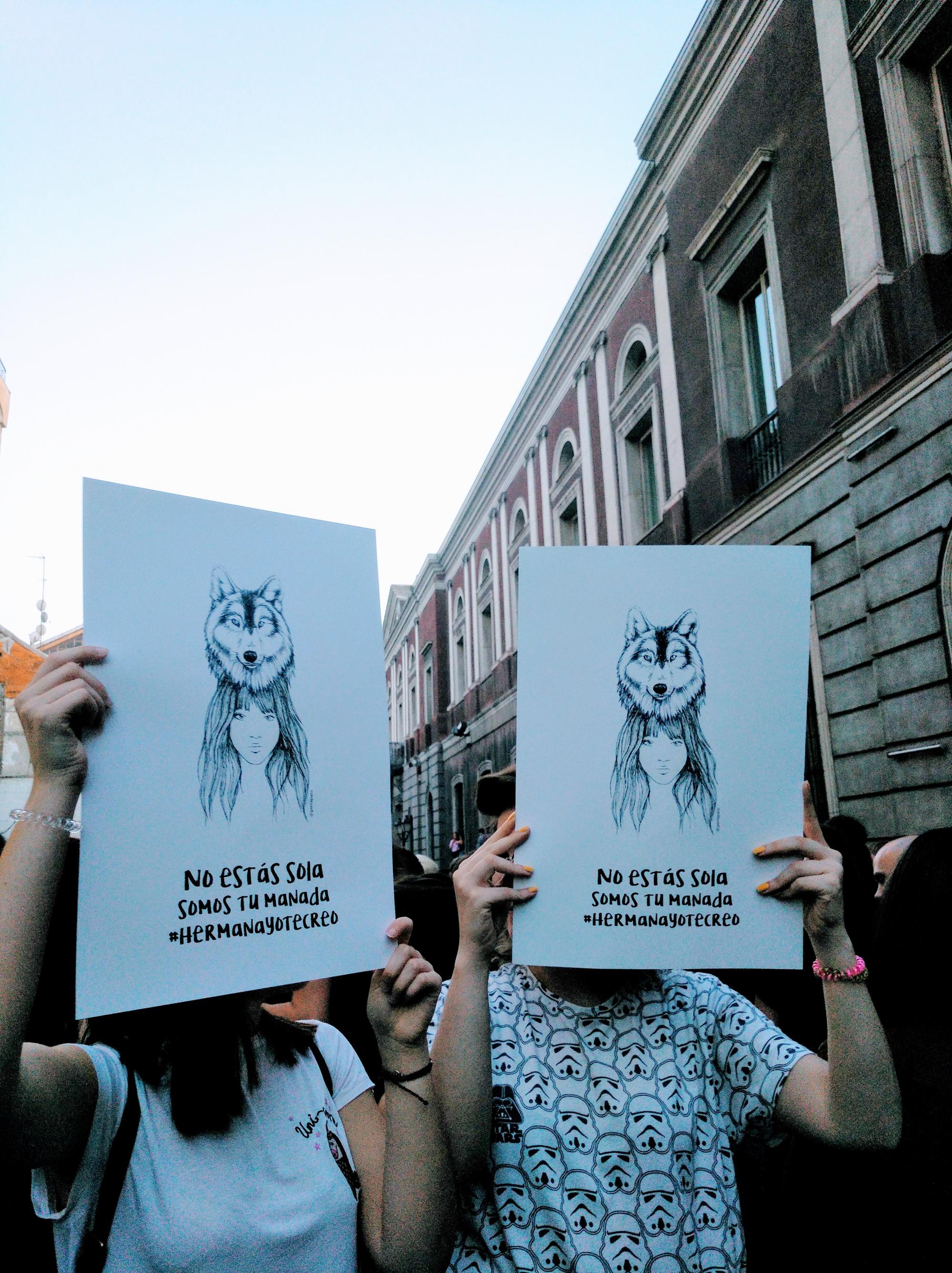 Manifestación frente al Ministerio de Justicia el día que se publicó la sentencia de La Manada