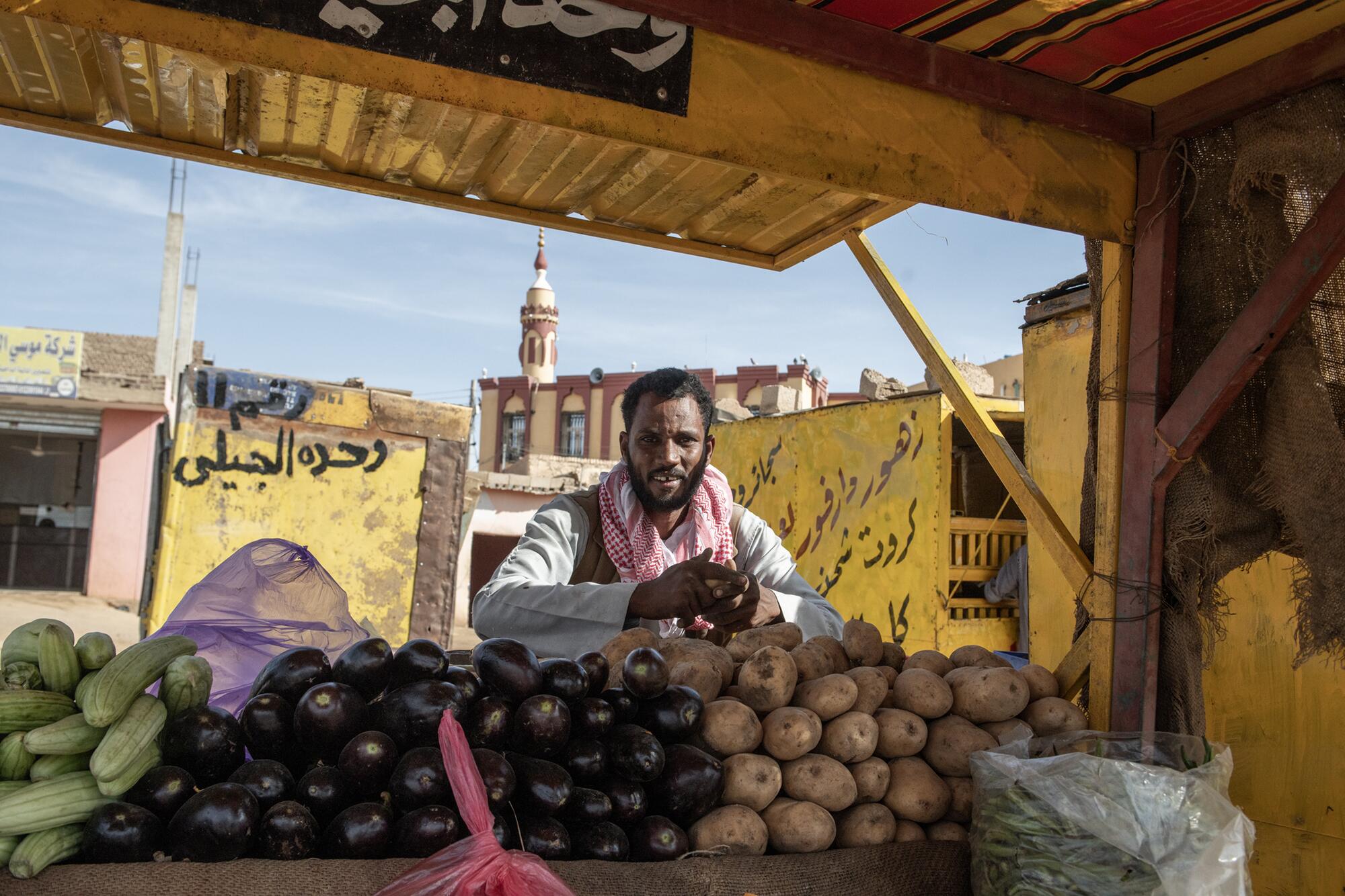 Sudán puesto verduras