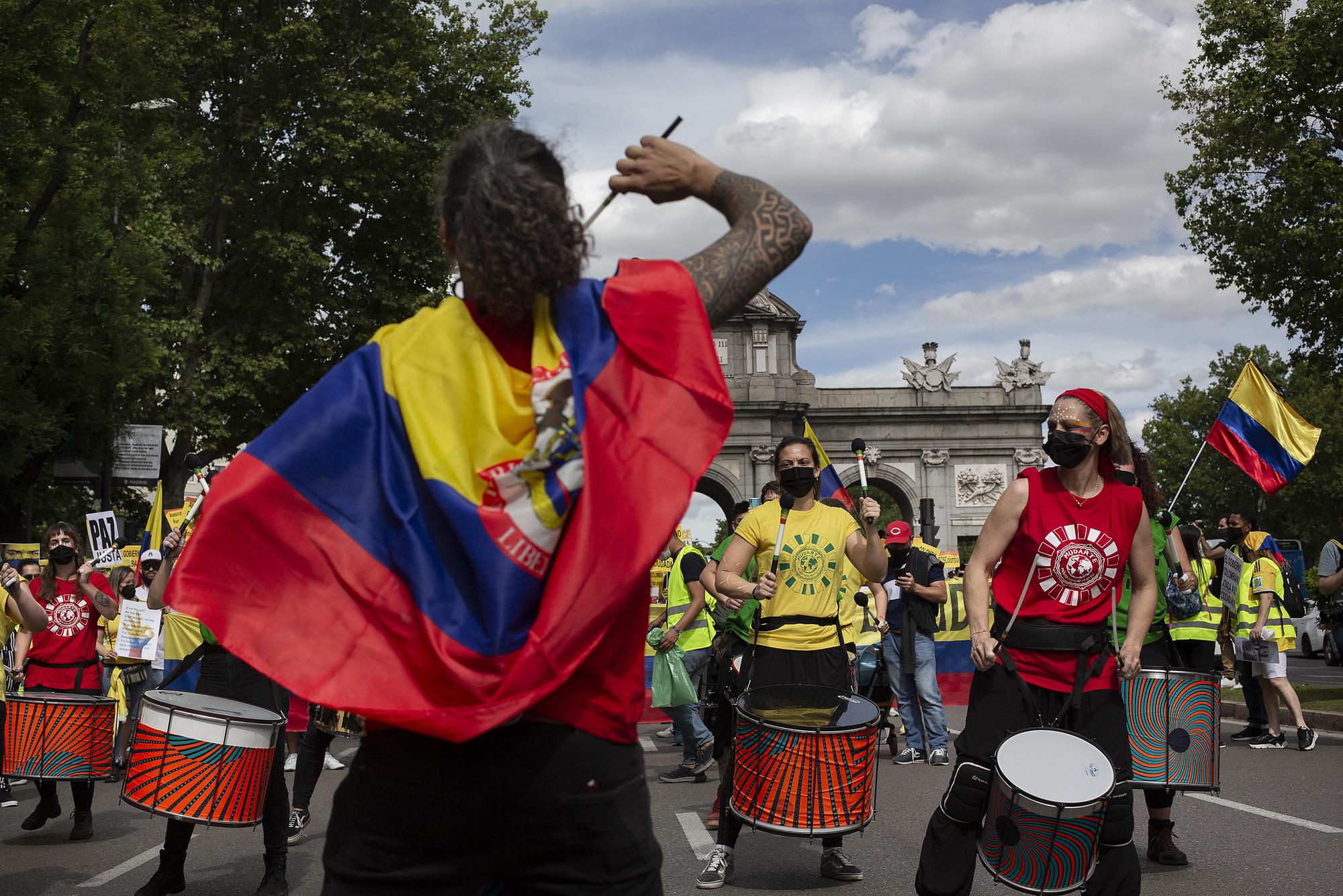 Manifestación por Colombia en Madrid 1