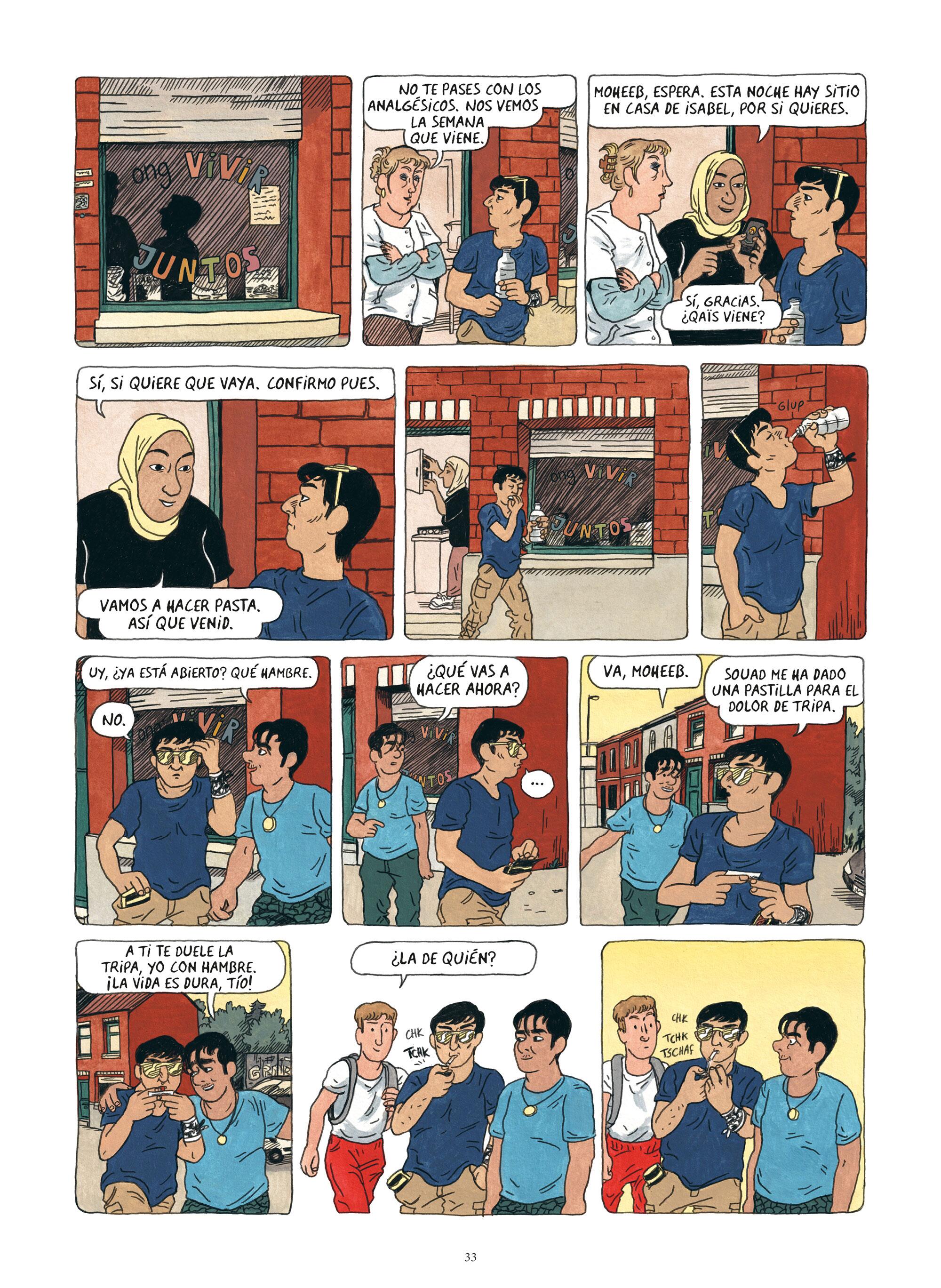 Otra página del cómic ‘Moheeb en el aparcamiento’ de Clara Lodewick