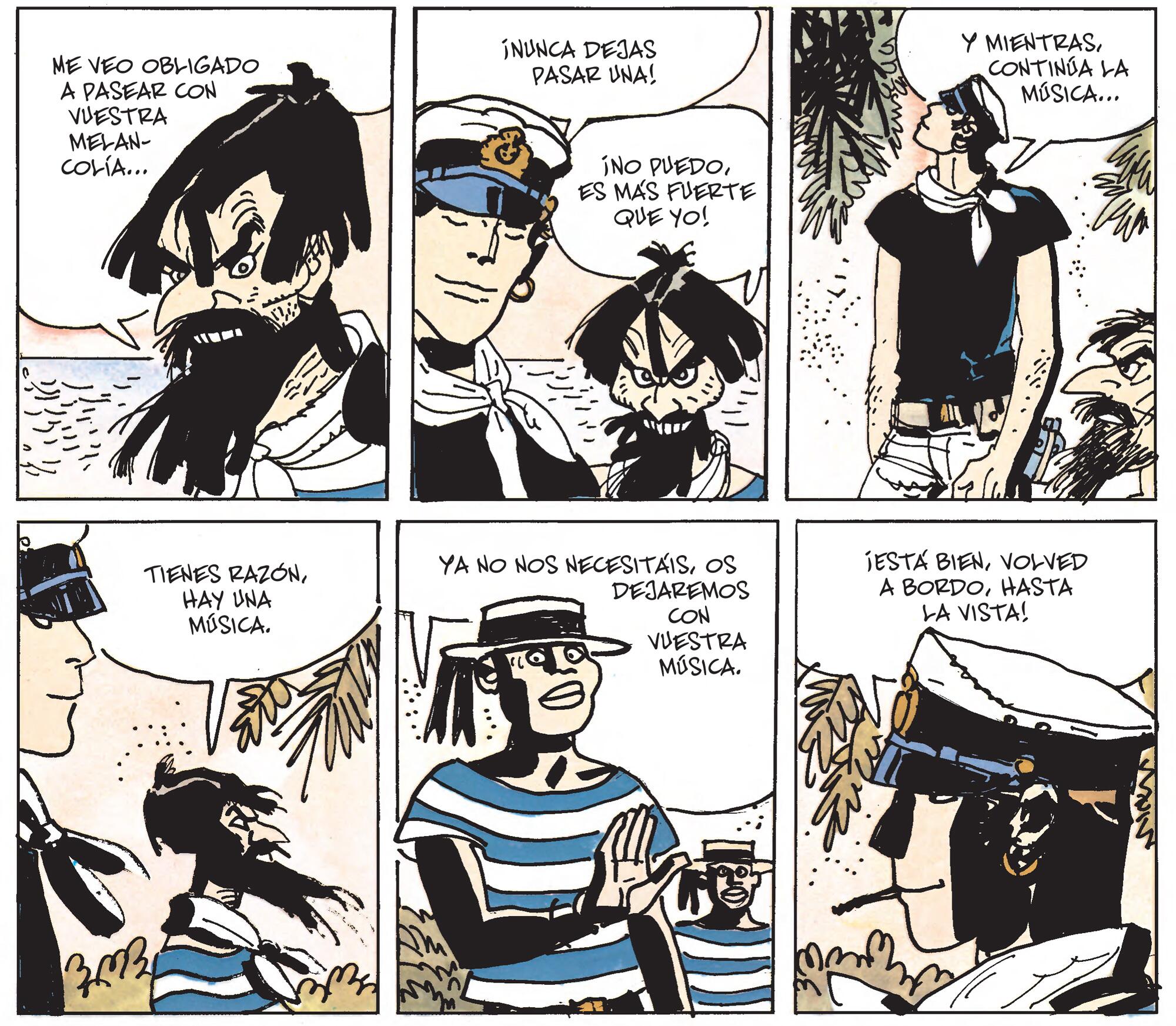 Viñetas de un álbum de la serie ‘Corto Maltés’ de Hugo Pratt