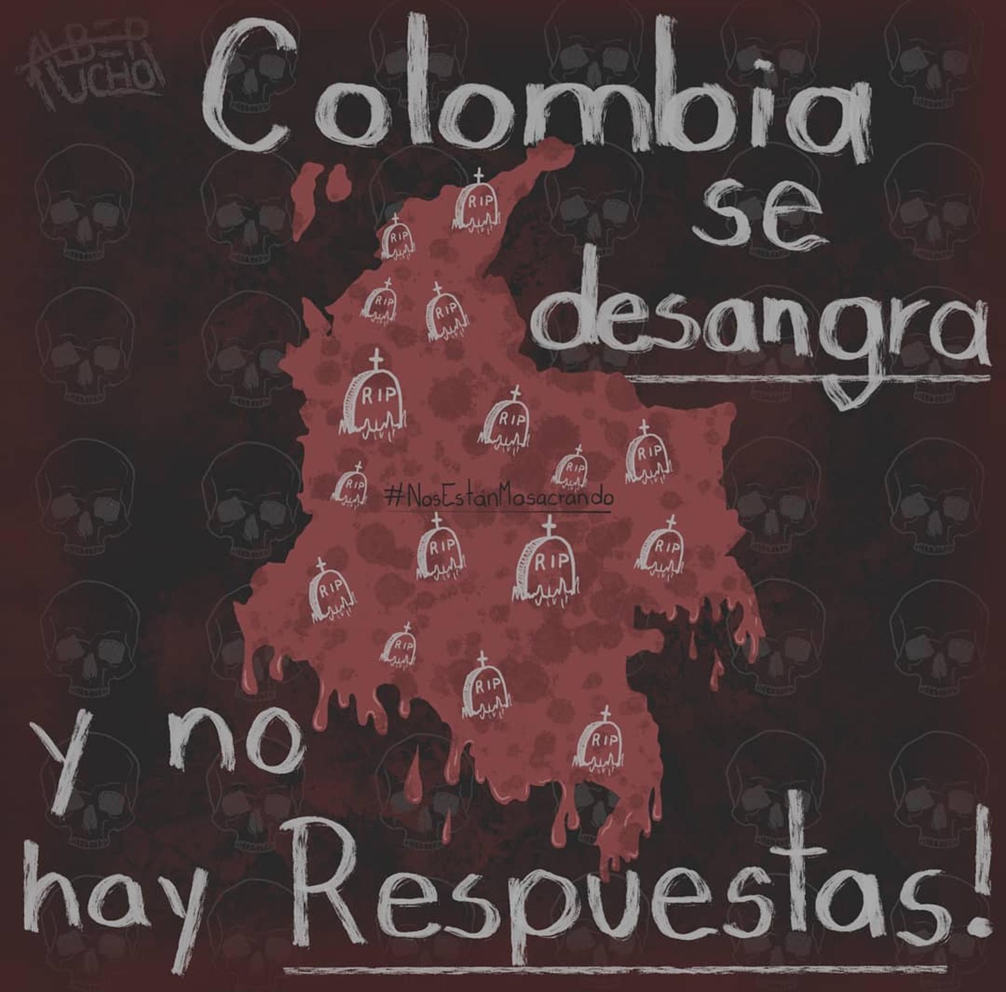 Colombia se desangra y no hay Respuestas! Autor: el_albertucho, arquitecto, pintor e Ilustrador