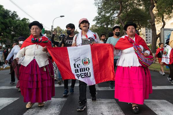Protestas en marzo contra el Gobierno de Perú en Lima.