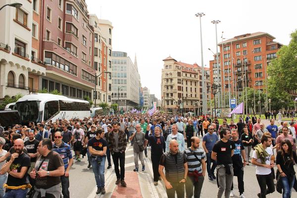 Manifestación del sector del metal en Bilbao.